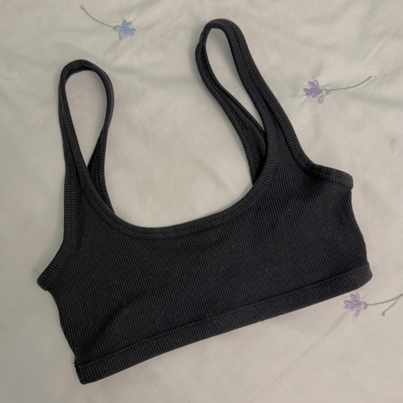TNA ribbed black bra activewear top - Picture 3 of 7